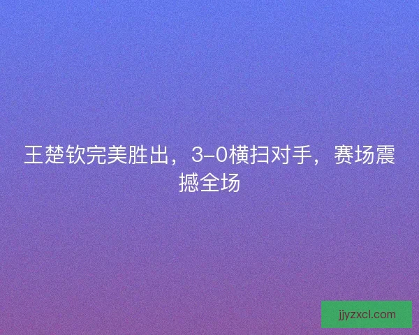 王楚钦完美胜出，3-0横扫对手，赛场震撼全场